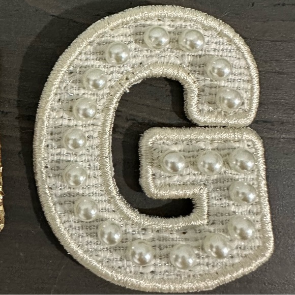 Stoney Clover Lane Letter G Patch Pearl Pink Ivory White - Picture 2 of 2